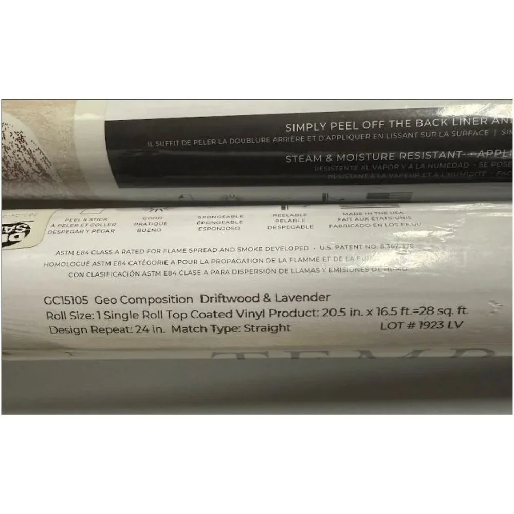 Tempaper Geo Composition Peel & Stick Wallpaper Neutral Abstract Design 3Pk